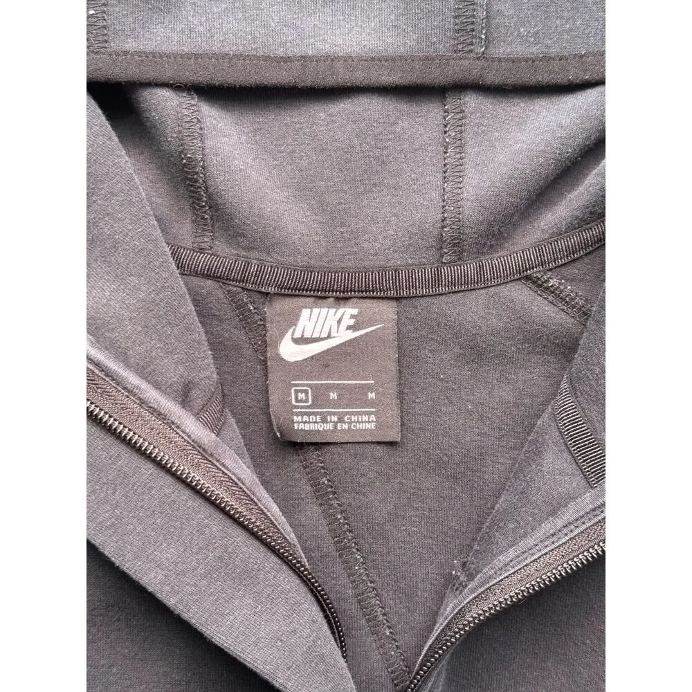 Nike Women's Black Cropped Wide Oversized Comfort Cozy Full Zip Hoodie Sport M